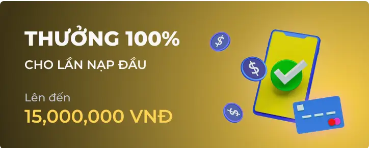 Khuyến mãi thưởng nạp đầu 100% tại gk88bet